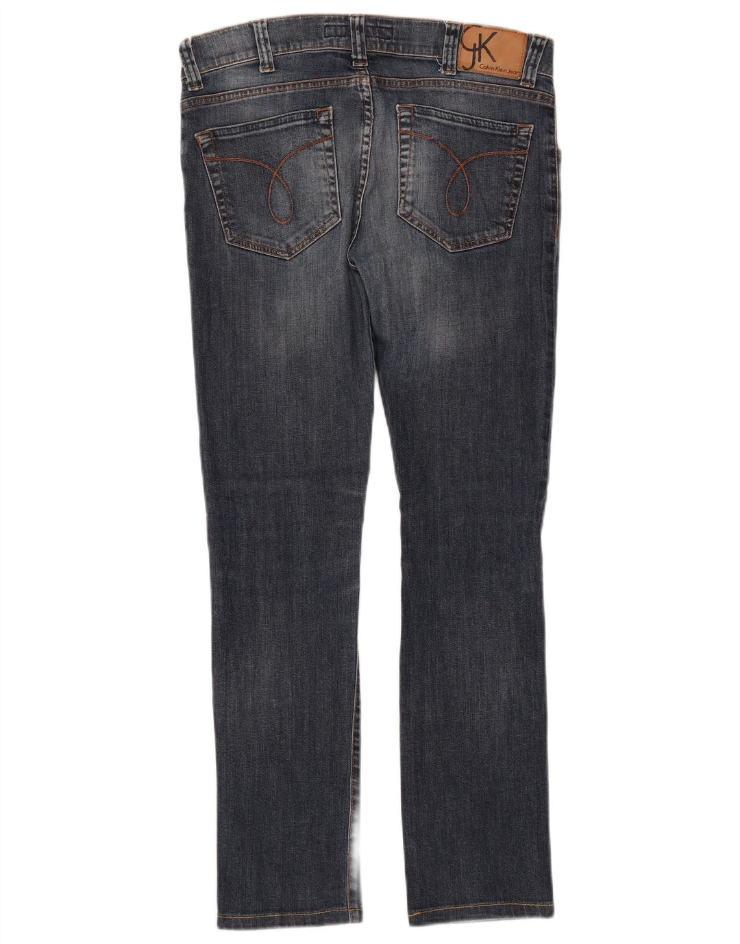 CALVIN KLEIN Jean Slim Femme W30 L28 Bleu Marine Coton