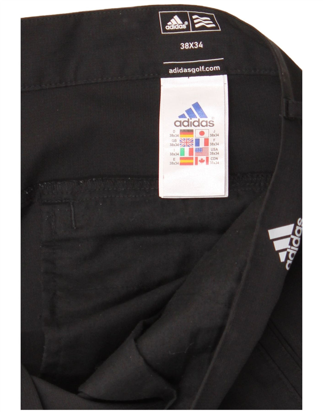 ADIDAS Pantalon Chino Droit Adizero Homme W38 L34 Noir Polyester