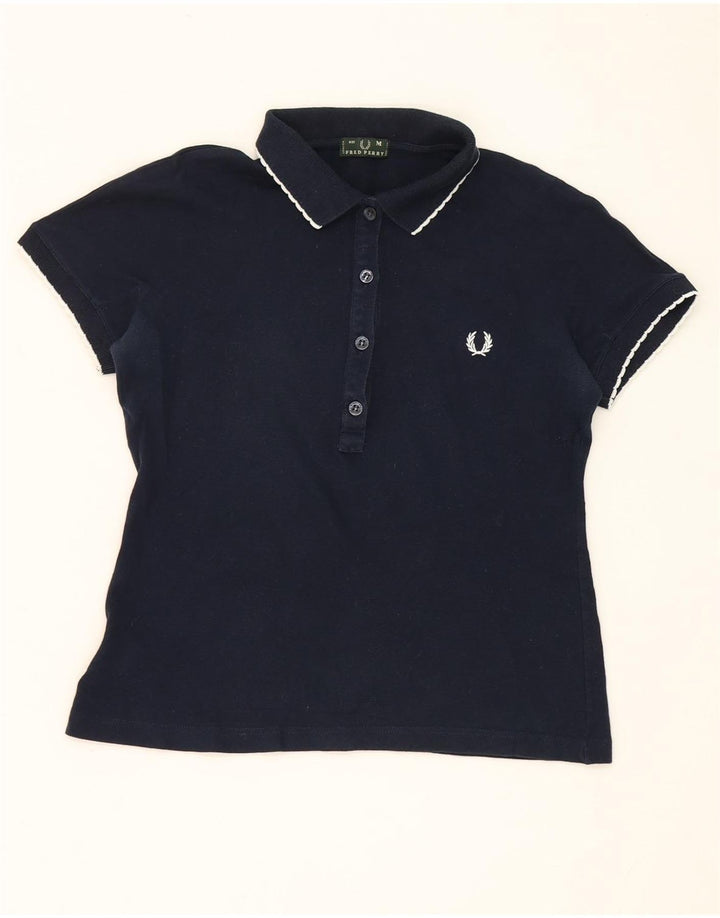 Fred Perry Polo Femme UK 12 Coton Bleu Marine Moyen
