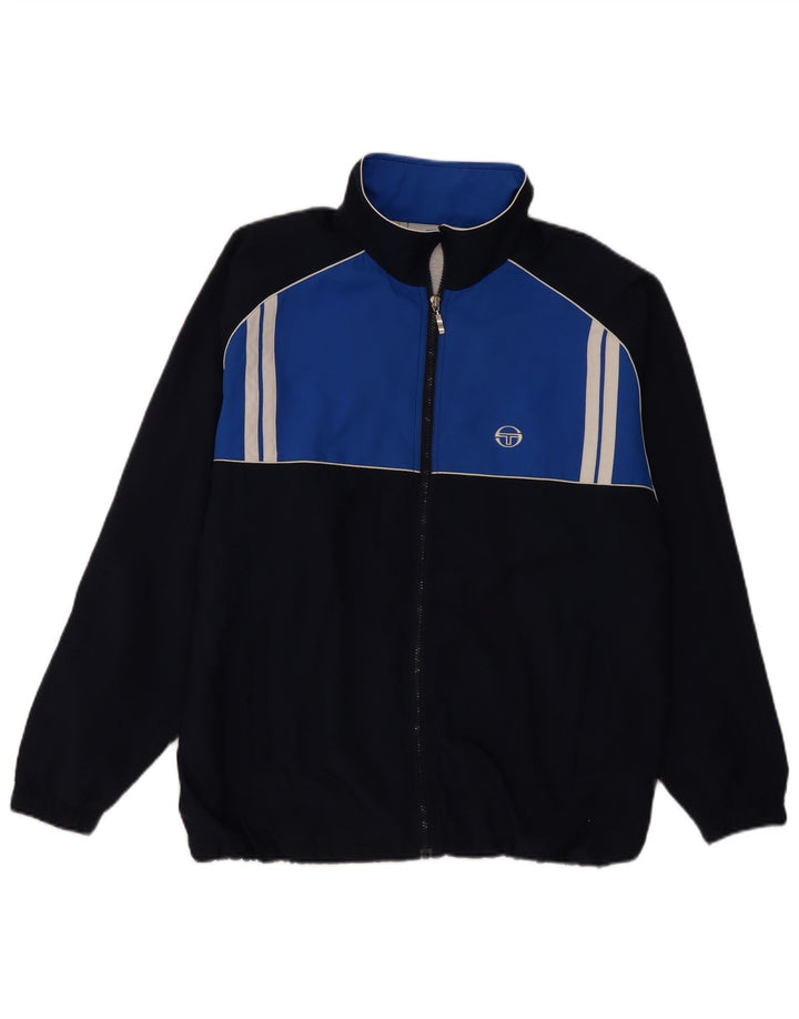 Sergio Tacchini Veste de survêtement pour homme Large Bleu marine Colourblock