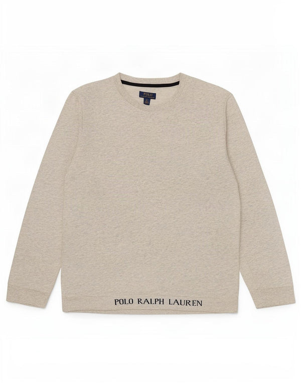 Polo Ralph Lauren Sweat-shirt graphique pour hommes en coton moucheté gris grand