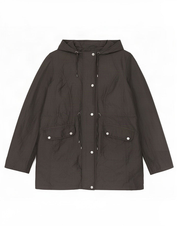 Marks & Spencer Veste Parka à Capuche Femme UK 14 Large Gris Polyamide