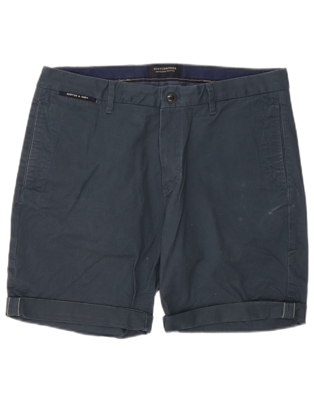 Scotch & Soda Short Chino Homme W32 Bleu Marine Moyen Coton