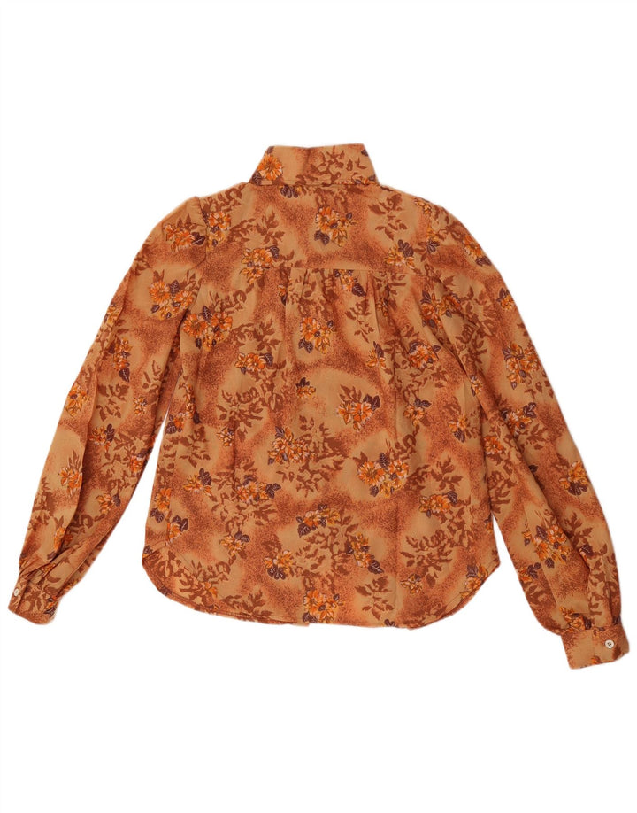 Chemise femme vintage IT 42 Medium Orange Floral