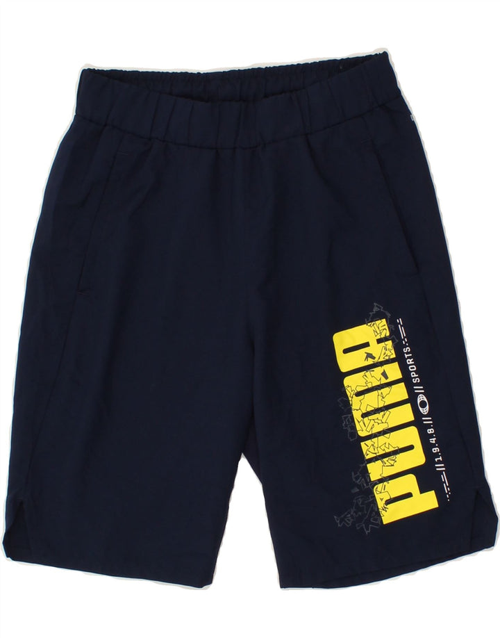 PUMA Boys Graphic Sport Shorts 11-12 Years Navy Blue Vintage Puma and Second-Hand Puma from Messina Hembry 