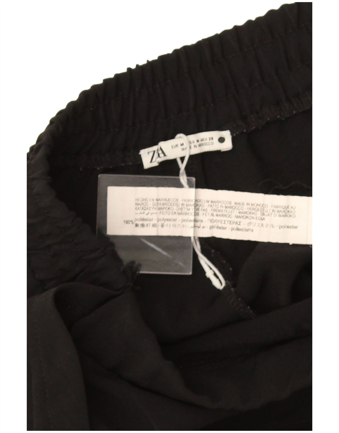 Zara Pantalon décontracté Wrap Femme Moyen W30 L27 Noir Polyester