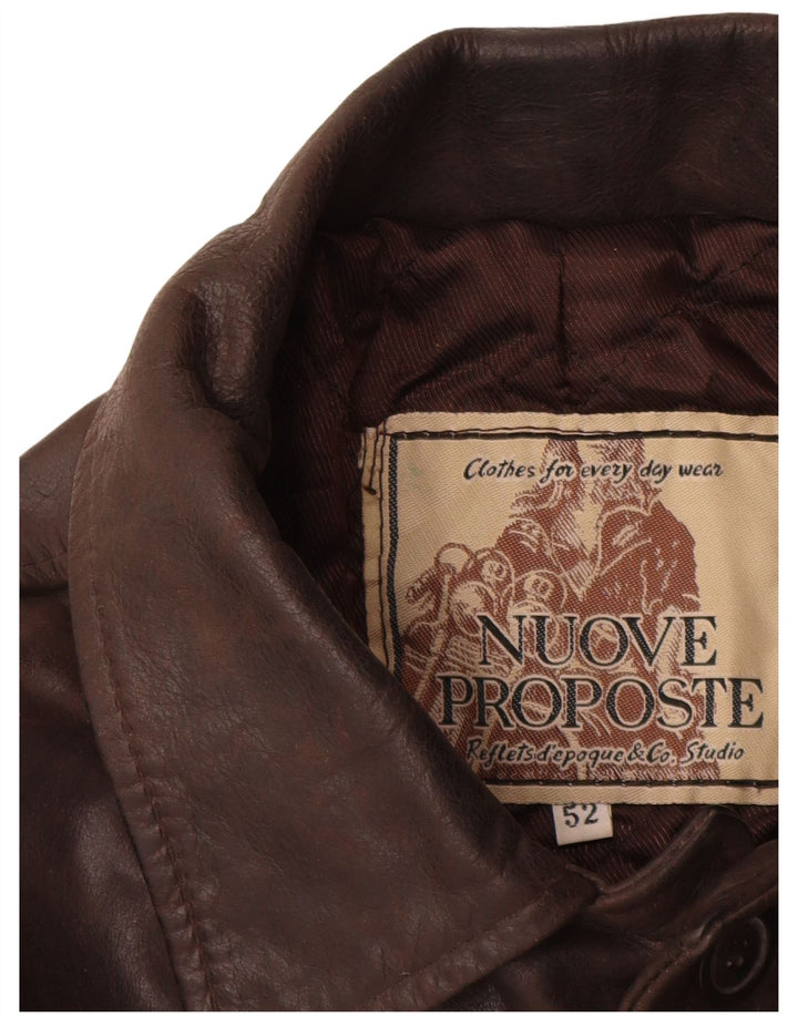 VINTAGE Veste en cuir homme IT 52 XL Cuir marron