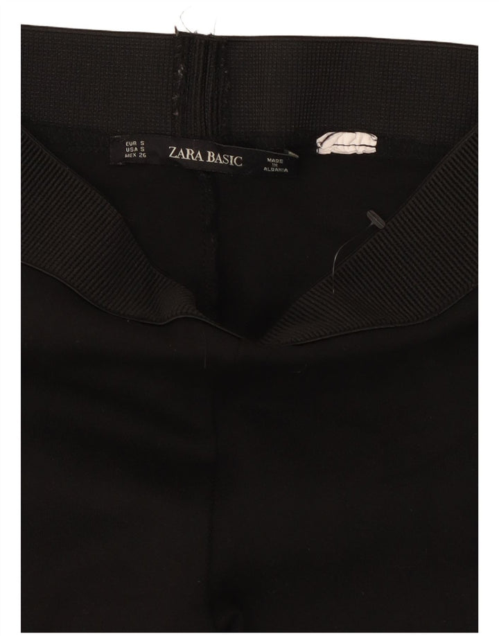Zara Leggings Femme UK 10 Petit Noir Rayé