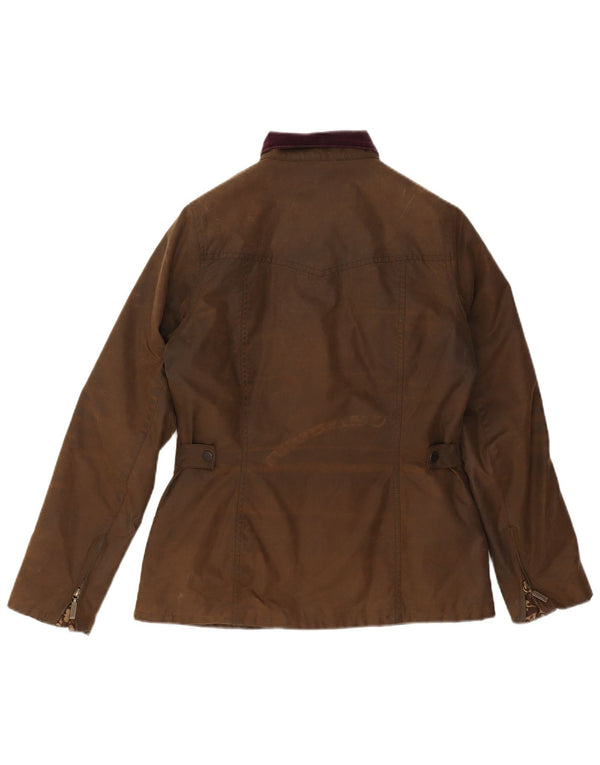 Barbour Veste en coton ciré pour femme UK 10 Petit coton marron