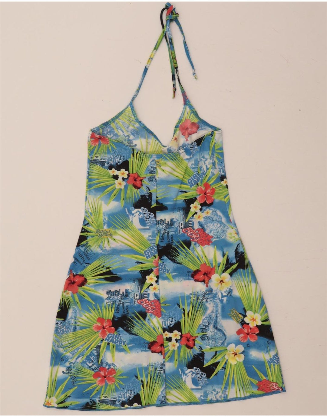 O'NEILL Robe Licou Femme UK 14 Grand Polyamide Floral Multicolore