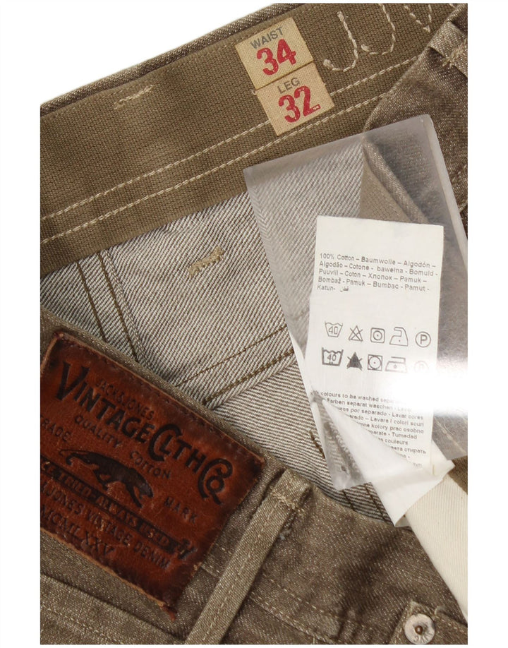 Jack & Jones Jean Droit Homme W34 L32 Kaki Coton