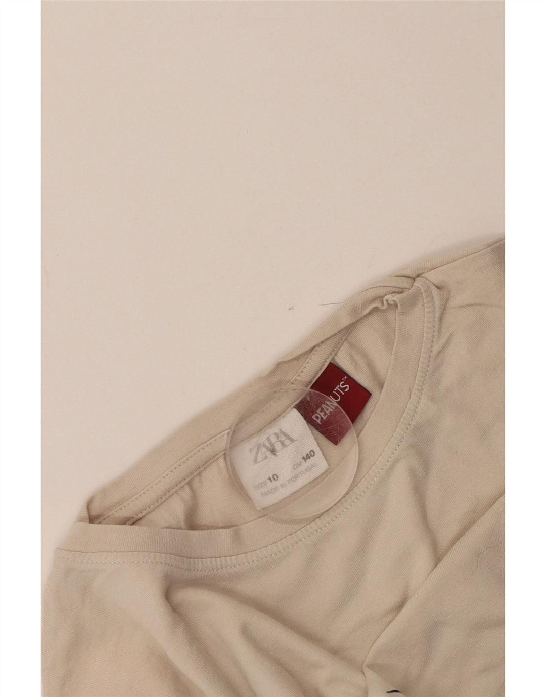 Zara T-Shirt Graphique Garçon 9-10 Ans Blanc Cassé