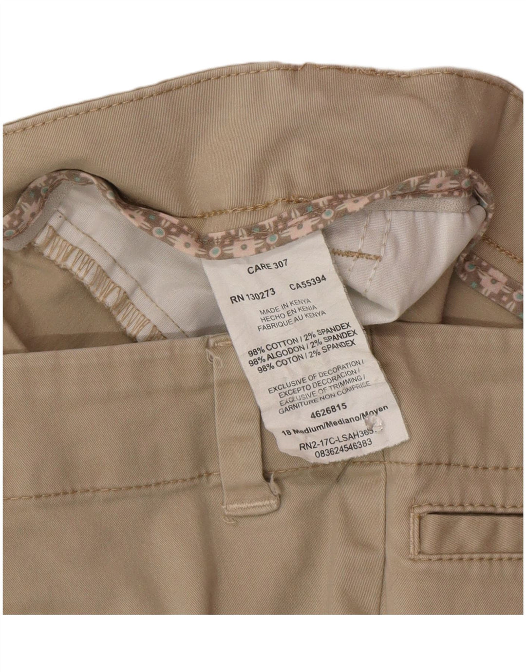 Lee Short chino taille moyenne pour femme US 18 2XL W38 Coton beige