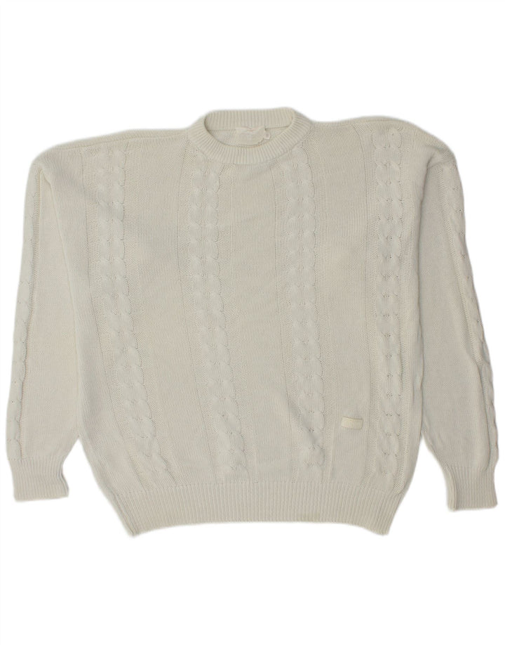 CROWN Pull Col Ras du Cou Homme Blanc Moyen