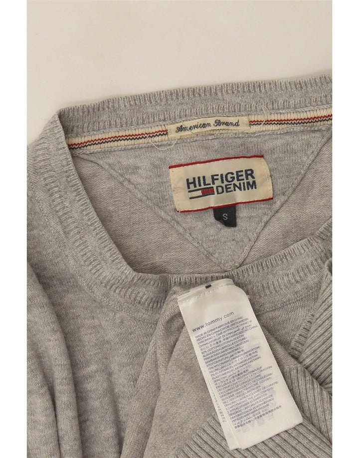Tommy Hilfiger Pull à col rond coupe classique pour homme en coton gris petit