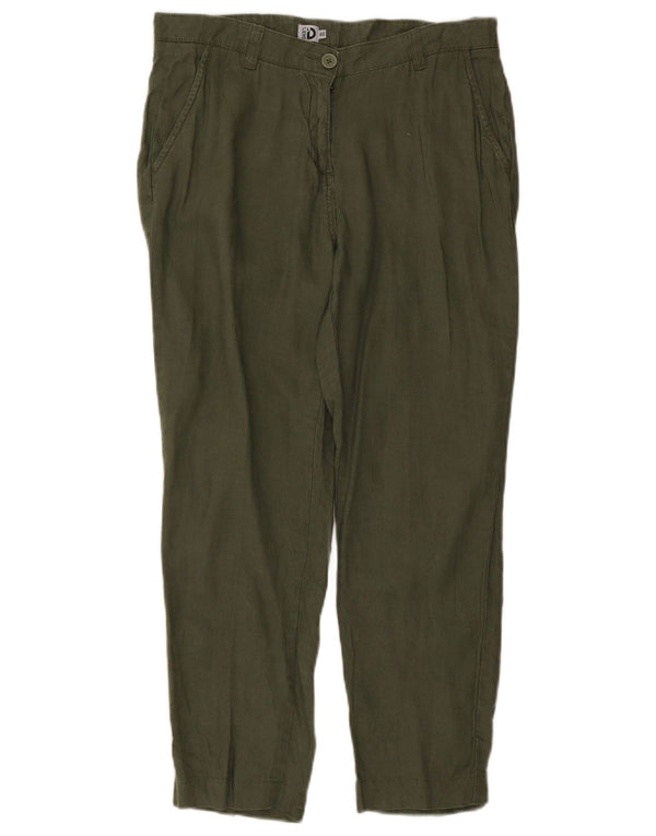 Dack's Pantalon Chino Fuselé Femme IT 46 Large W32 L26 Lin Vert