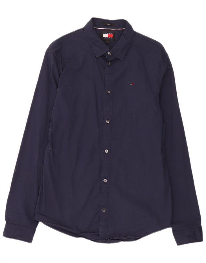 Tommy Hilfiger Chemise Slim Homme Bleu Marine Moyen Coton