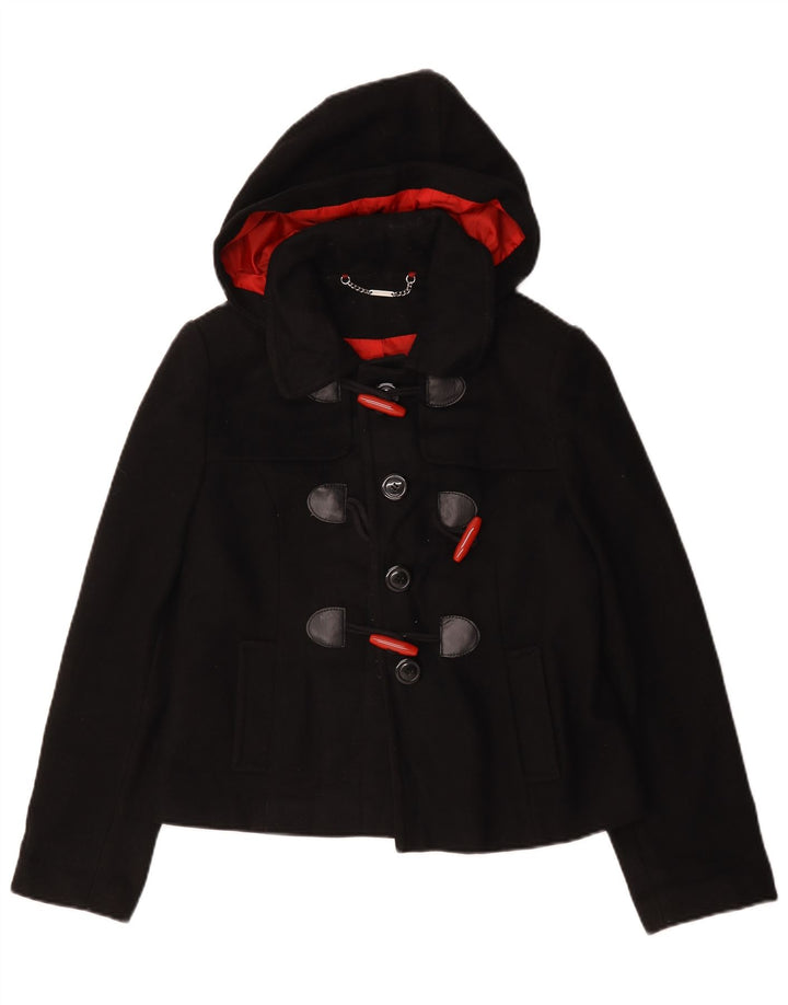 Laura Ashley Veste de sport à capuche pour femme UK 12 Laine noire moyenne