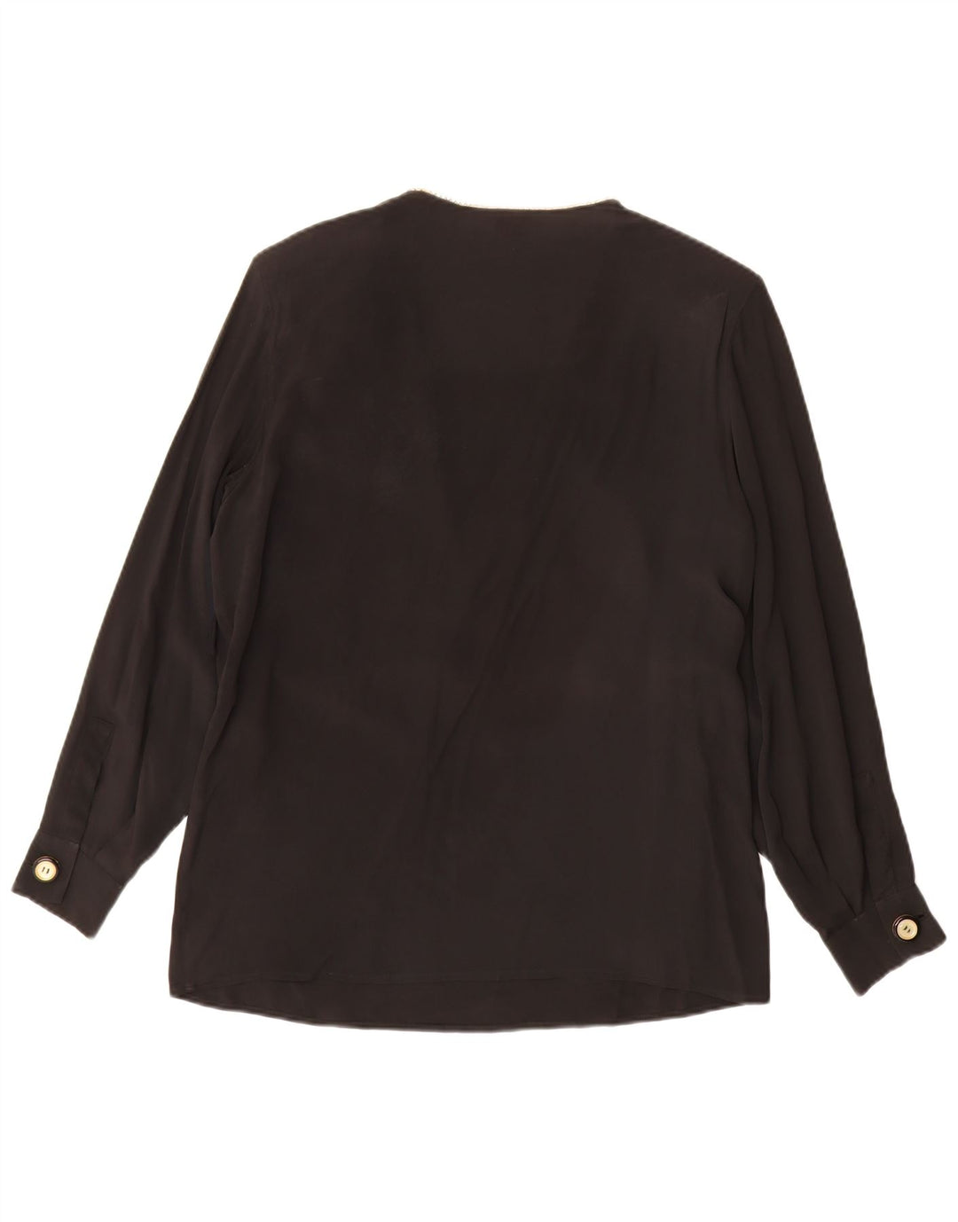 FERRE Chemisier Femme UK 14 Acétate Colorblock Noir Moyen