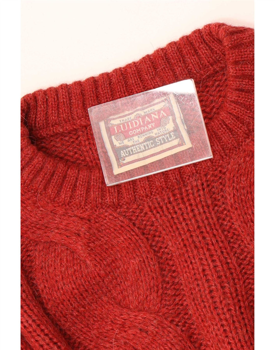 Luidiana Pull col rond pour homme en acrylique rouge Taille L