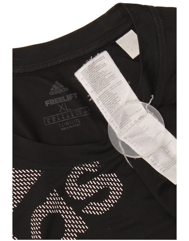 Adidas Hommes Climalite Graphic T-Shirt Top XL Noir Polyester