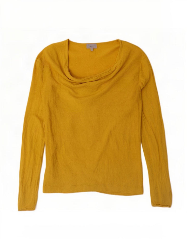 Jigsaw Femme Top Manches Longues UK 46 Large Jaune Polyamide