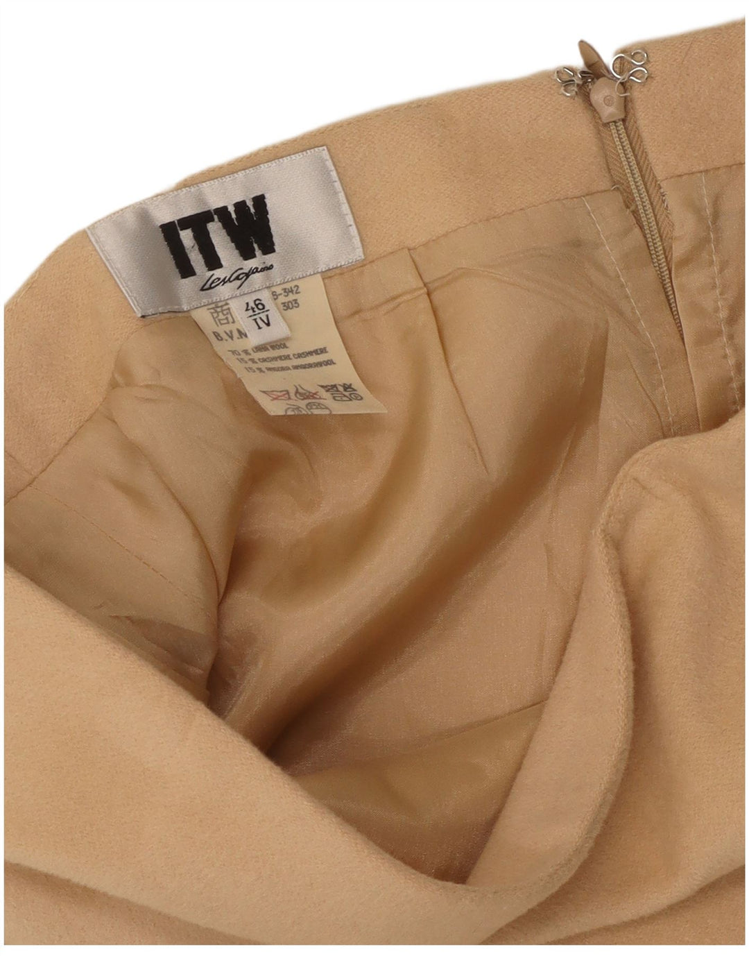 Les Copains Jupe Crayon Femme IT 46 Large W30 Laine Beige