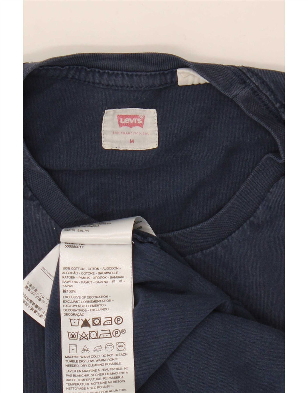 Levi's T-Shirt Top Homme Bleu Marine Moyen Coton