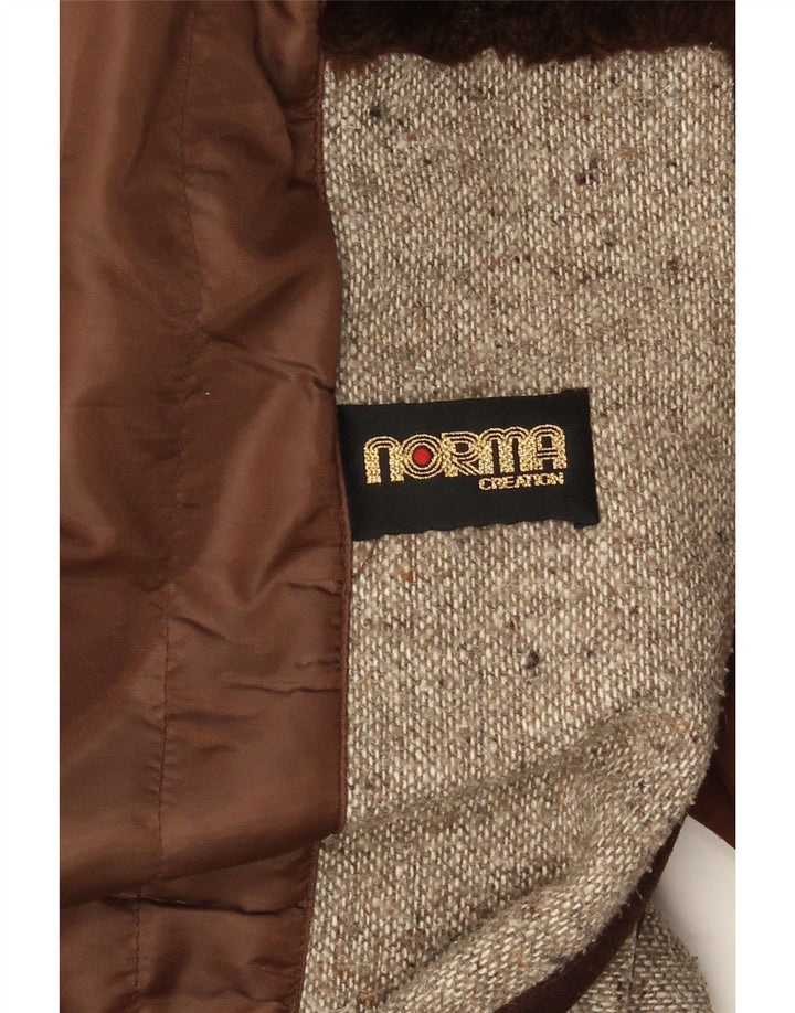 Norma Manteau surdimensionné pour femme UK 10 Petit Beige Colorblock Polyacrylique