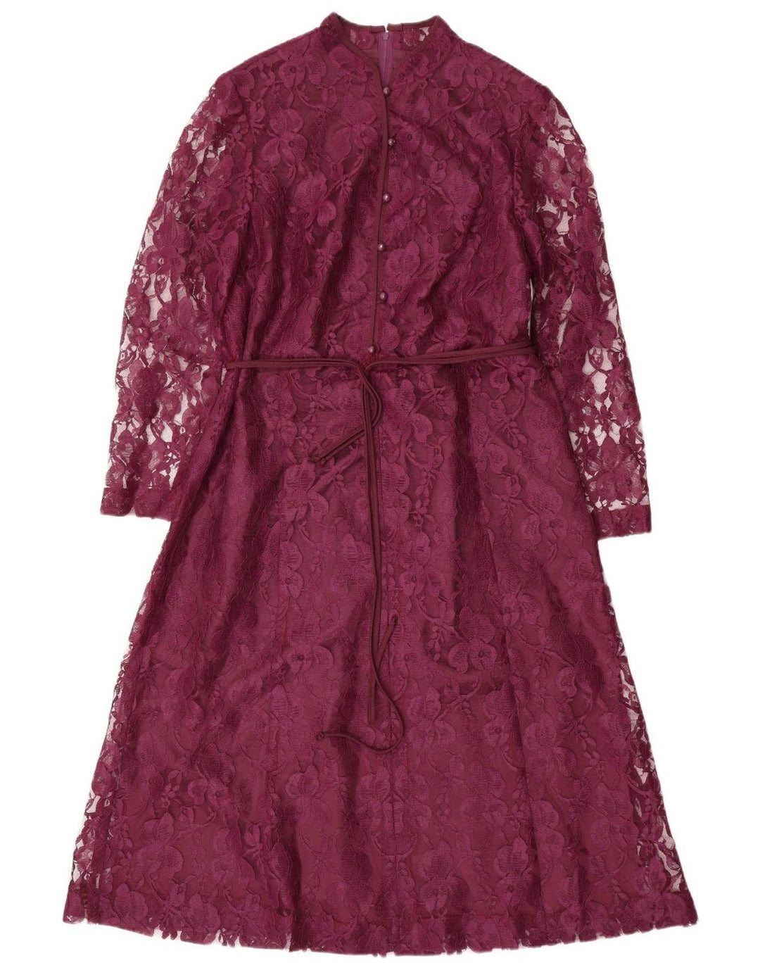 ESCO Robe trapèze à manches longues pour femme IT 46 Grand violet floral en polyester