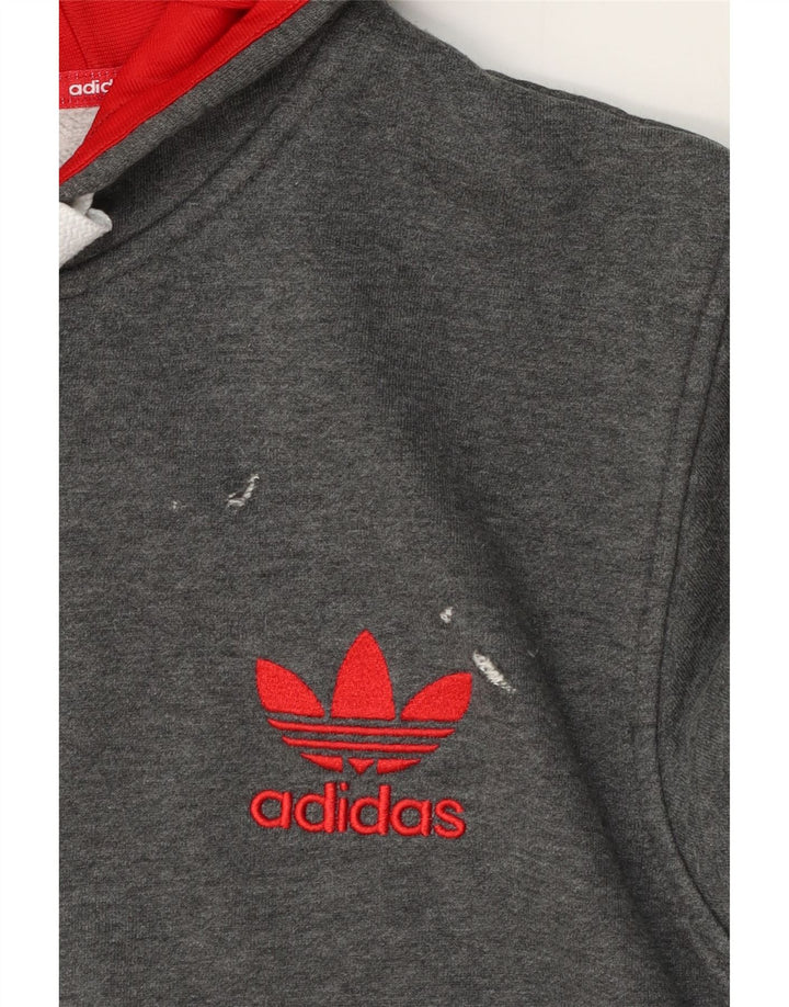 Adidas Pull à capuche zippé pour homme Grand coton gris