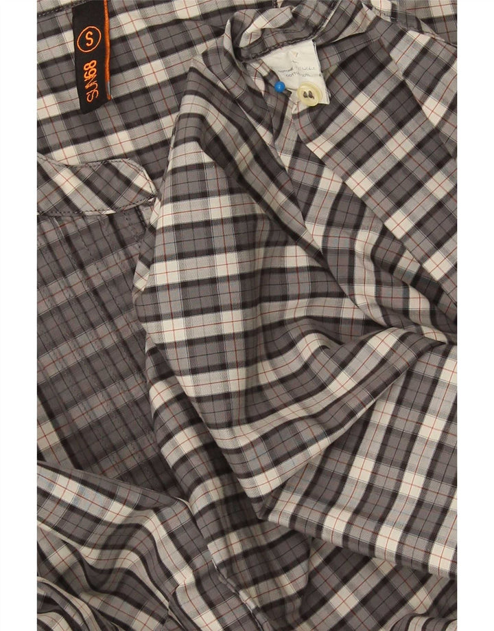 Sun68 Chemise pull pour femme UK 10 Petit gris à carreaux en coton