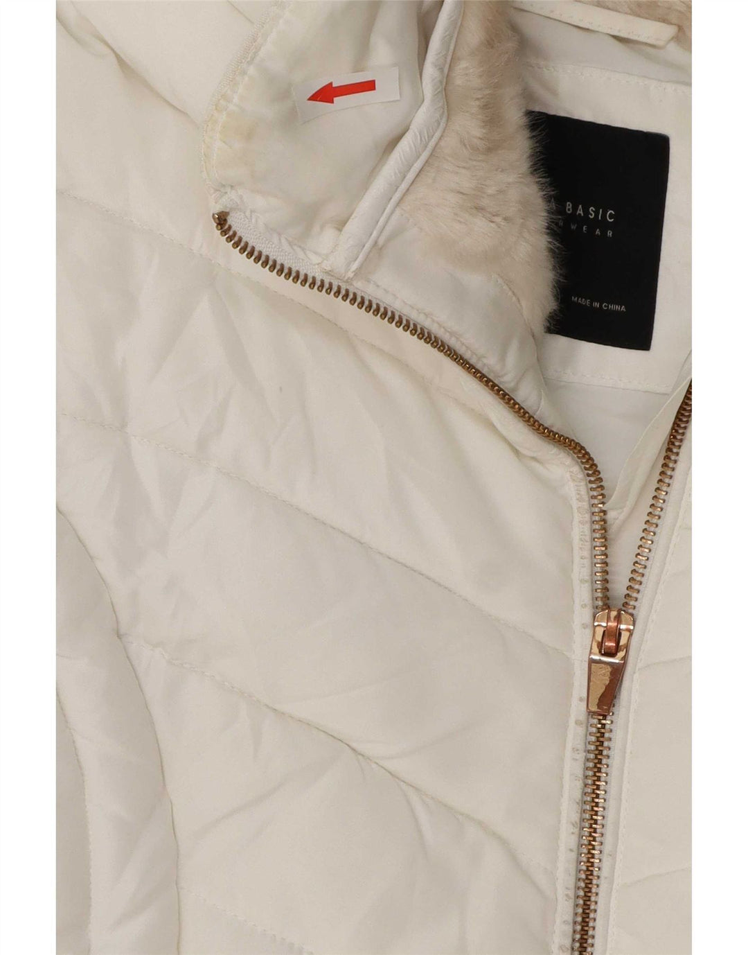 Zara Veste matelassée pour femme UK 14 Large Blanc