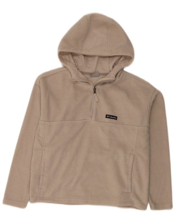 Columbia Pull polaire surdimensionné à capuche et col zippé pour femme UK 10 Small Beige