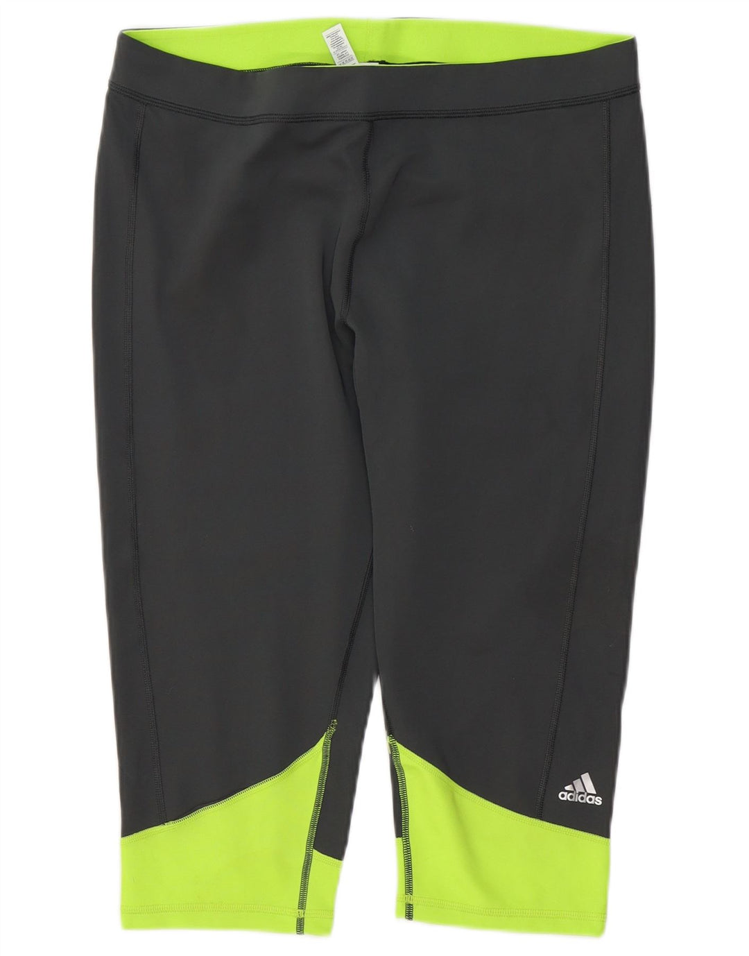 ADIDAS Femmes Climalite Capri Leggings UK 20/22 XL Gris Colorblock