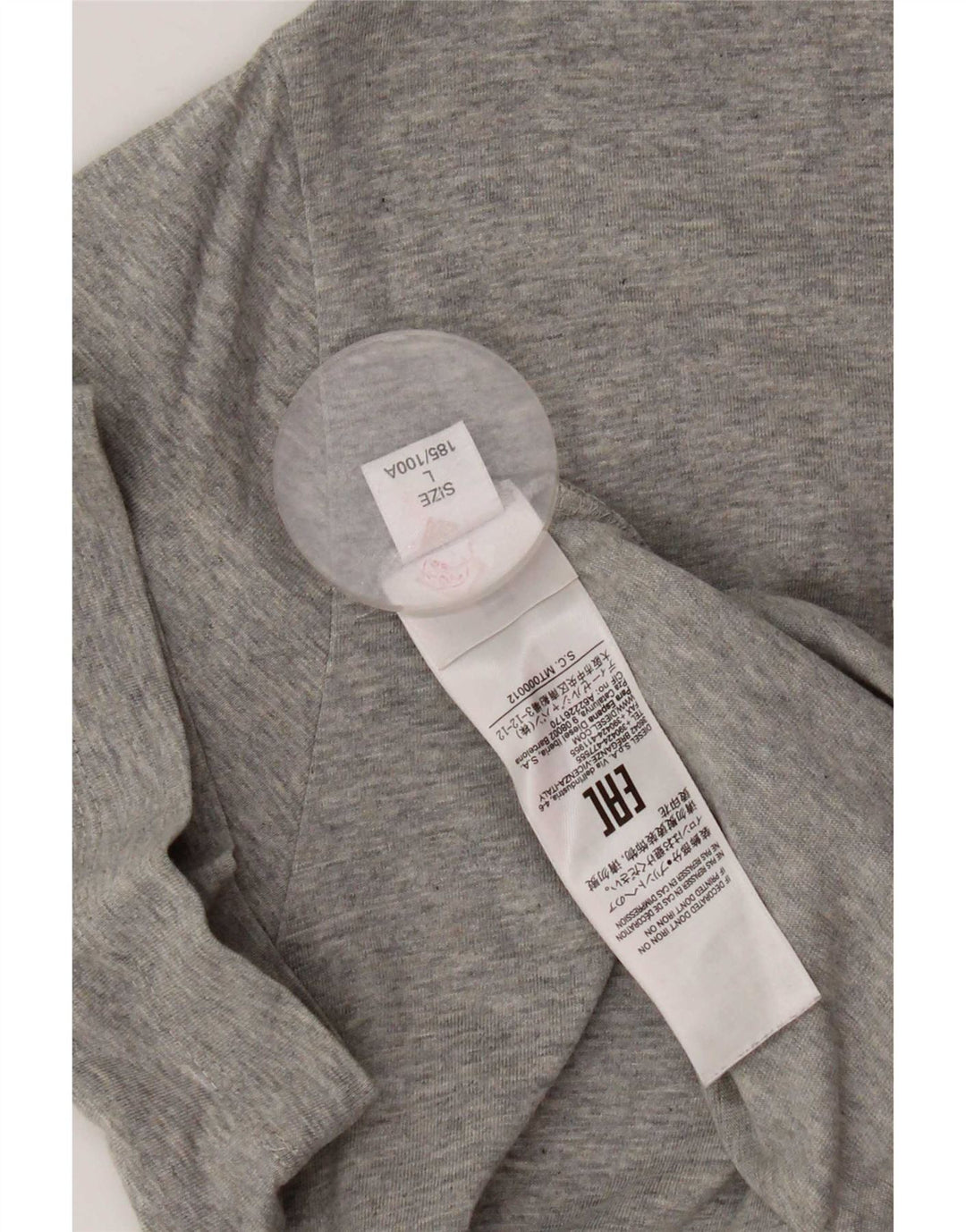 Diesel T-Shirt Graphique Homme Grand Gris Coton