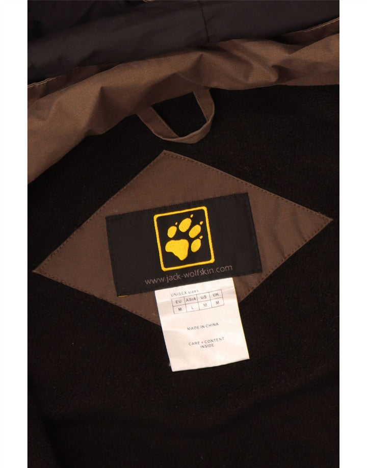 Jack Wolfskin Veste coupe-vent à capuche pour homme UK 38 Marron moyen Colourblock