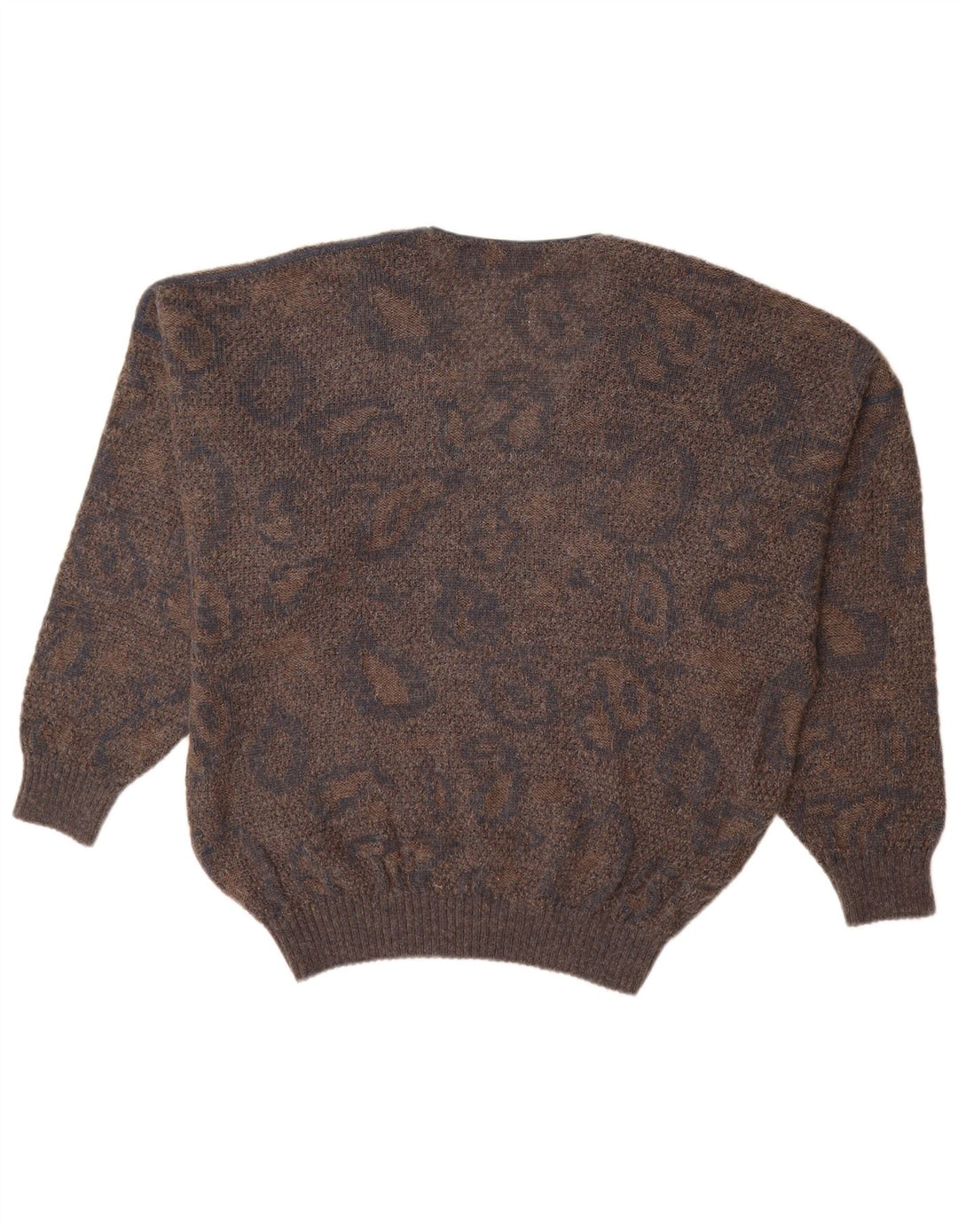 MARCCAIN Pull Col V Homme XL Marron Géométrique Laine