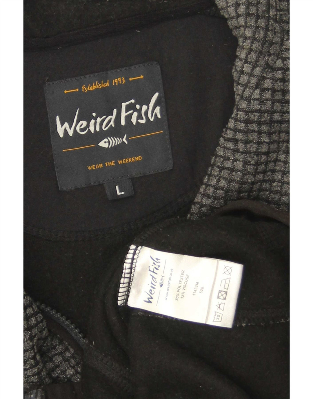 Weird Fish Veste polaire pour homme UK 40 Large Gris Polyester