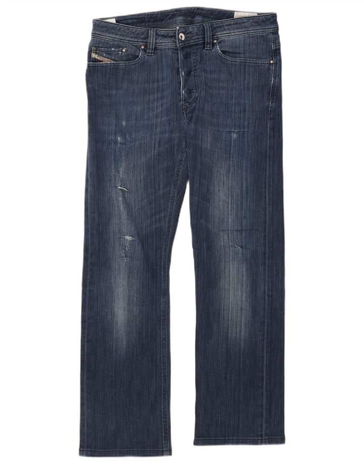 DIESEL Jean droit Viker homme vieilli W33 L32 bleu coton