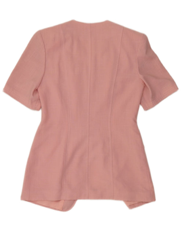 vintage Femmes Manches Courtes 5 Bouton Blazer Veste EU 40 Rose Moyen