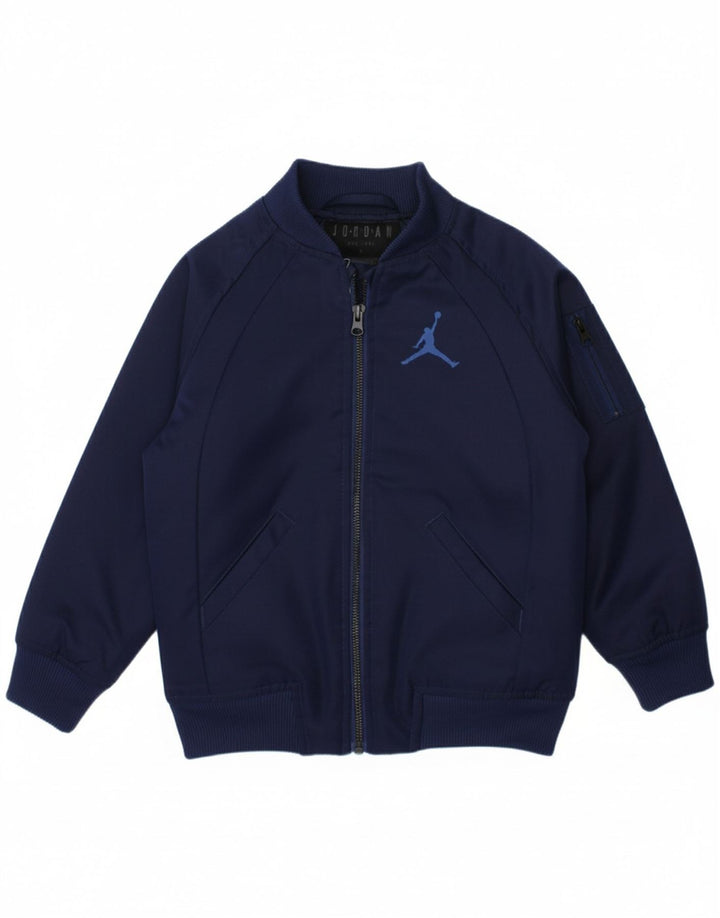 JORDAN Boys Air Graphic Bomber Jacket 4-5 Years Navy Blue Polyester