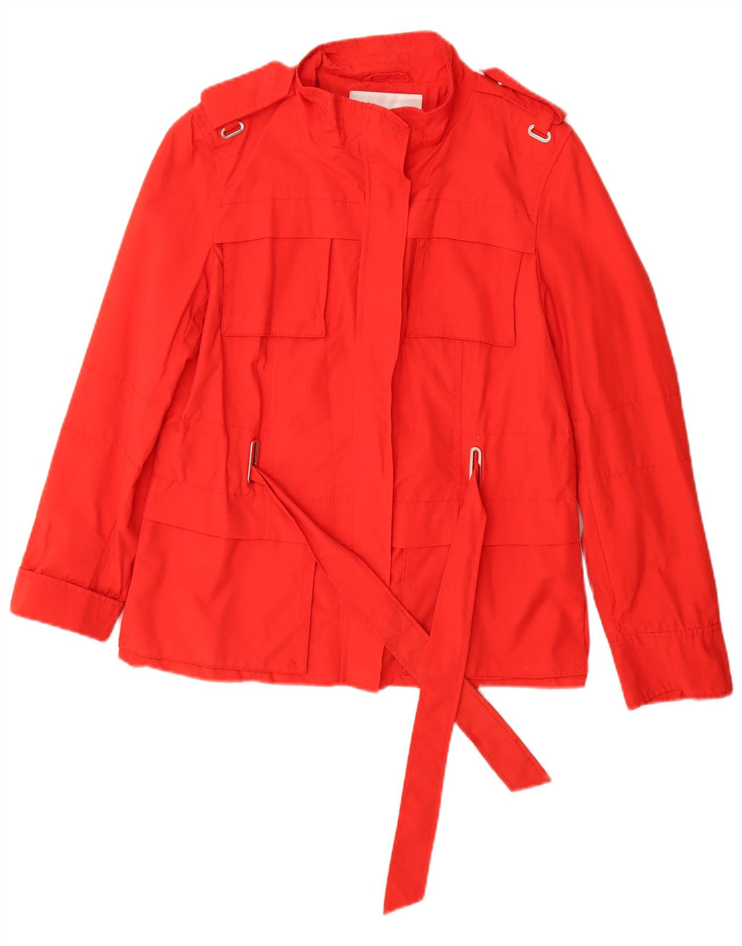 Zara Veste utilitaire militaire pour femme UK 14 Grand coton rouge