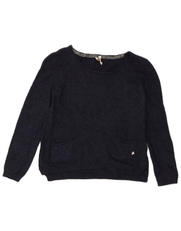 White Stuff Pull court à col bateau pour femme UK 12 Bleu marine moyen