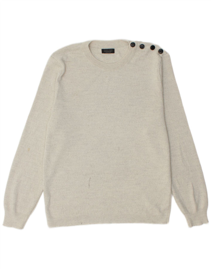 Zara Pull ras du cou pour homme XL Gris