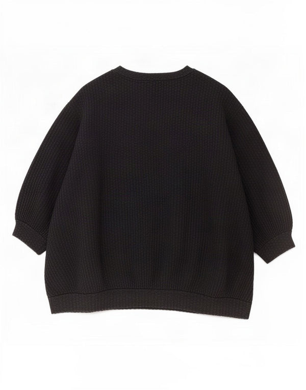 Cos Pull surdimensionné à manches 3/4 et col bateau pour femme UK 16 Large Noir