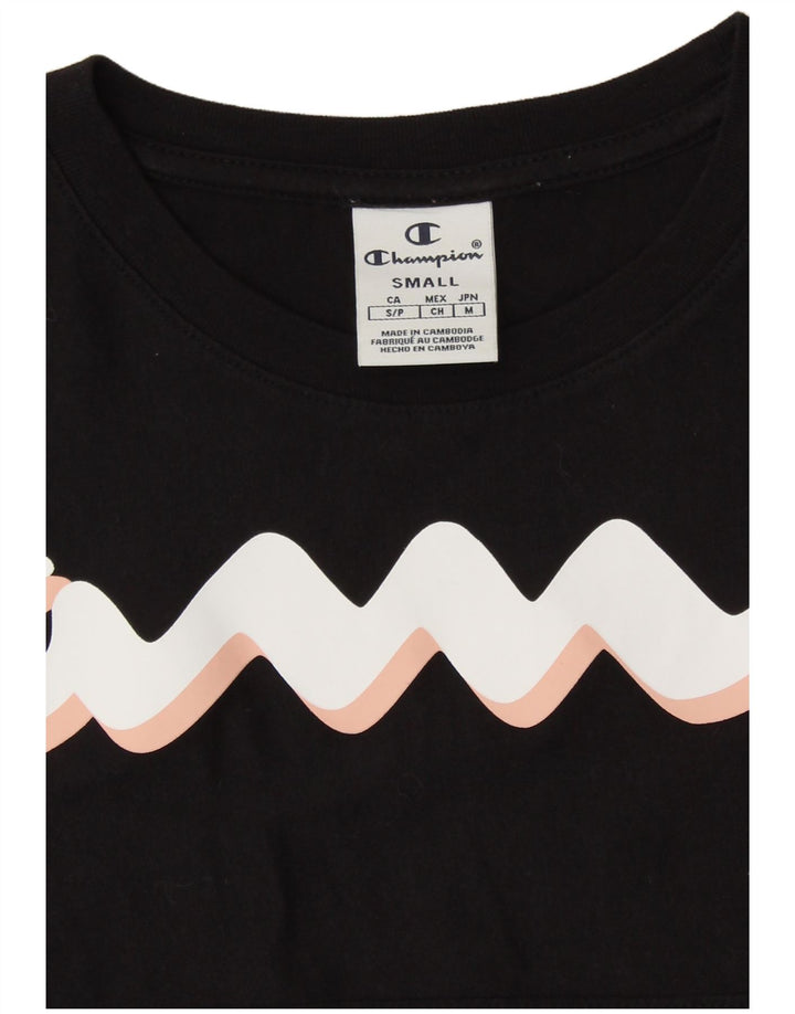 CHAMPION Haut graphique à manches longues pour femme UK 10 Small Noir
