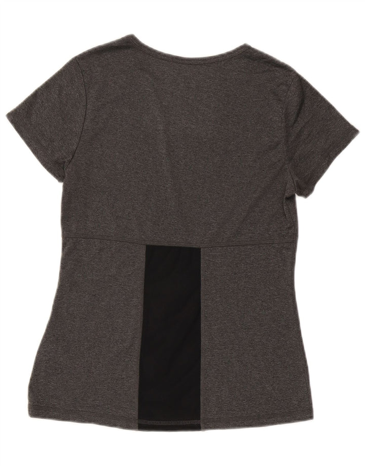 Fila T-Shirt Femme Top UK 8 Petit Gris Colorblock Polyester