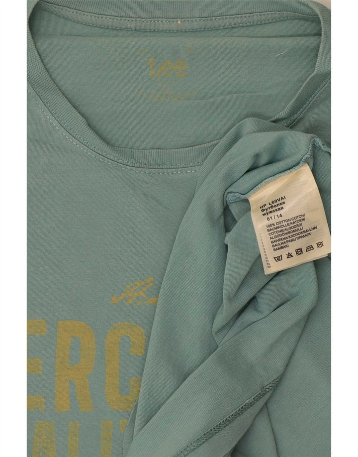 Lee T-Shirt Graphique Homme Turquoise Moyen Coton