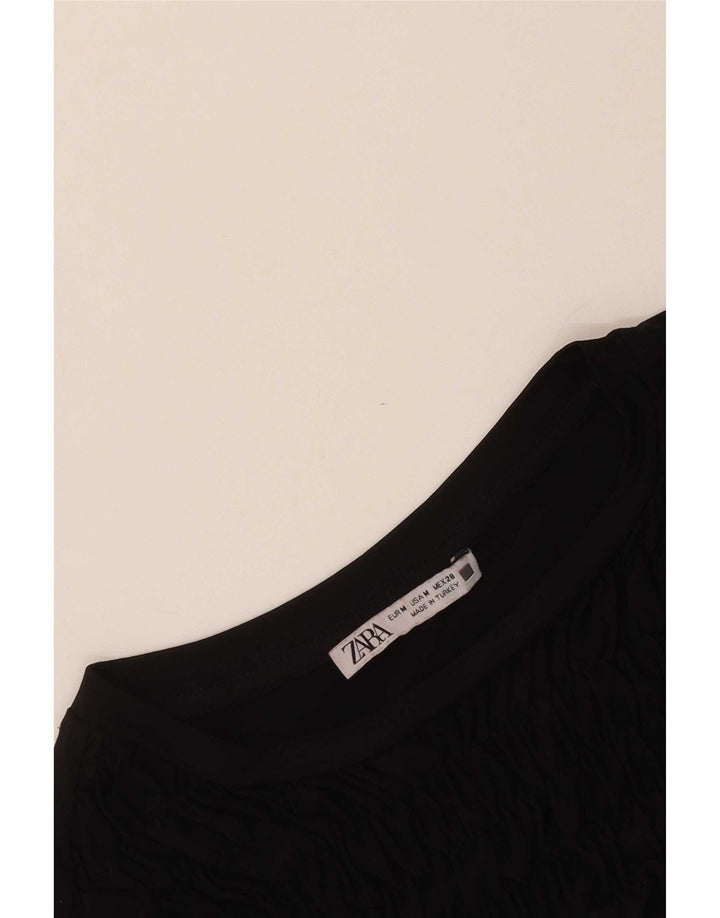 Zara Robe longue à manches longues pour femme UK 12 Noir moyen